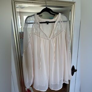 Blush Flowy Peasant Top